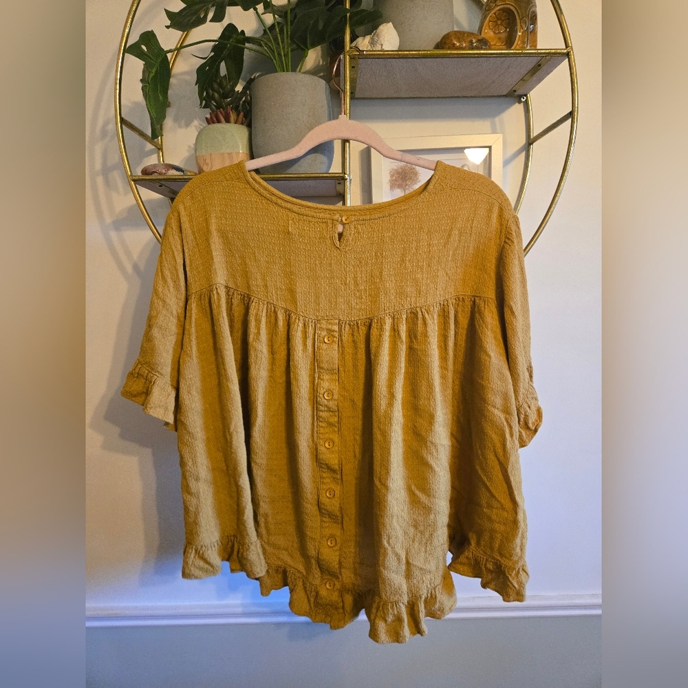 APRICOT Square Button Back Top - Picture 5 of 8